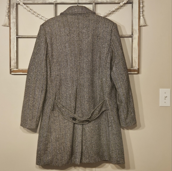 Isaac Mizrahi for Target Herringbone Button Up Wool Coat Jacket Women's Large - Picture 3 of 10